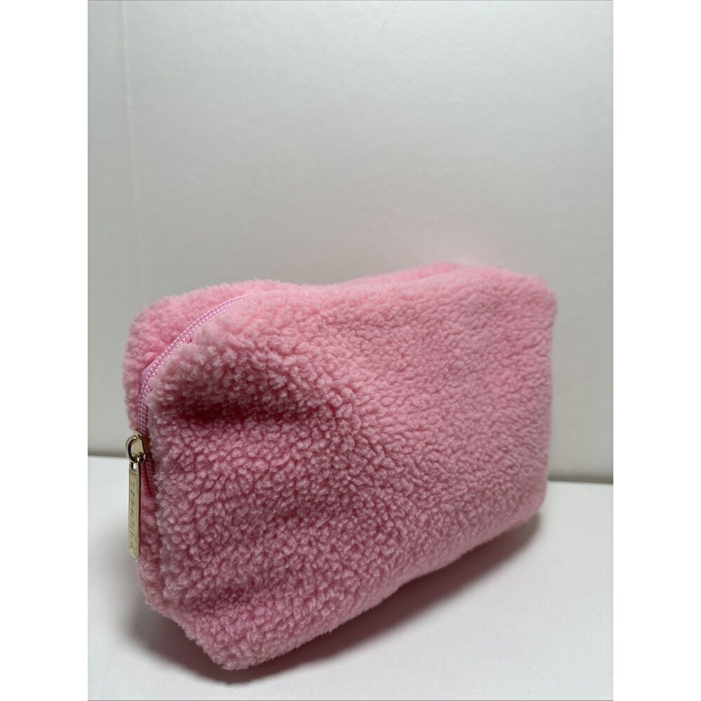 Sephora Fuzzy Sherpa Style Pink Cosmetic Travel Makeup Bag Pouch